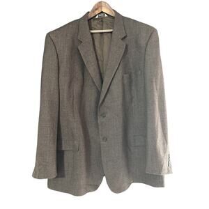 Pronto Uomo Men's sz 54 XLong 100% Lambswool Brown Blazer